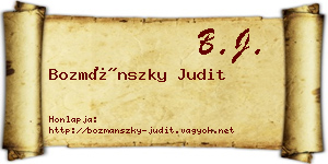 Bozmánszky Judit névjegykártya